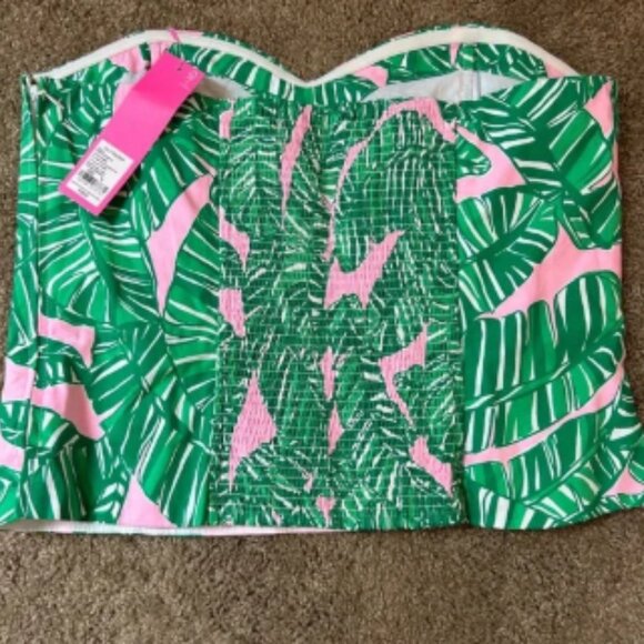 Lilly Pulitzer Kylo Strapless stretch bustier top conch shell pink go bananas 10 - Picture 3 of 7
